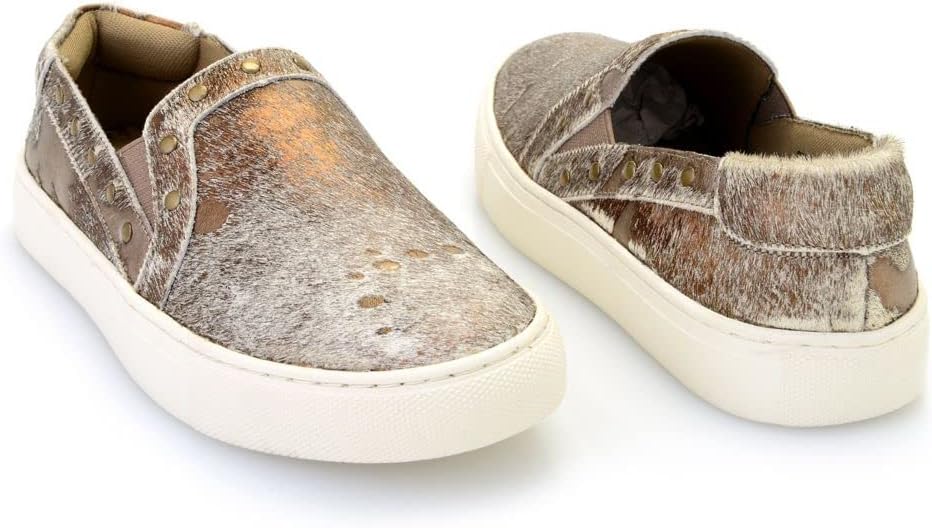 Corky's Metallic Cowhide Sneakers ~ Bronze