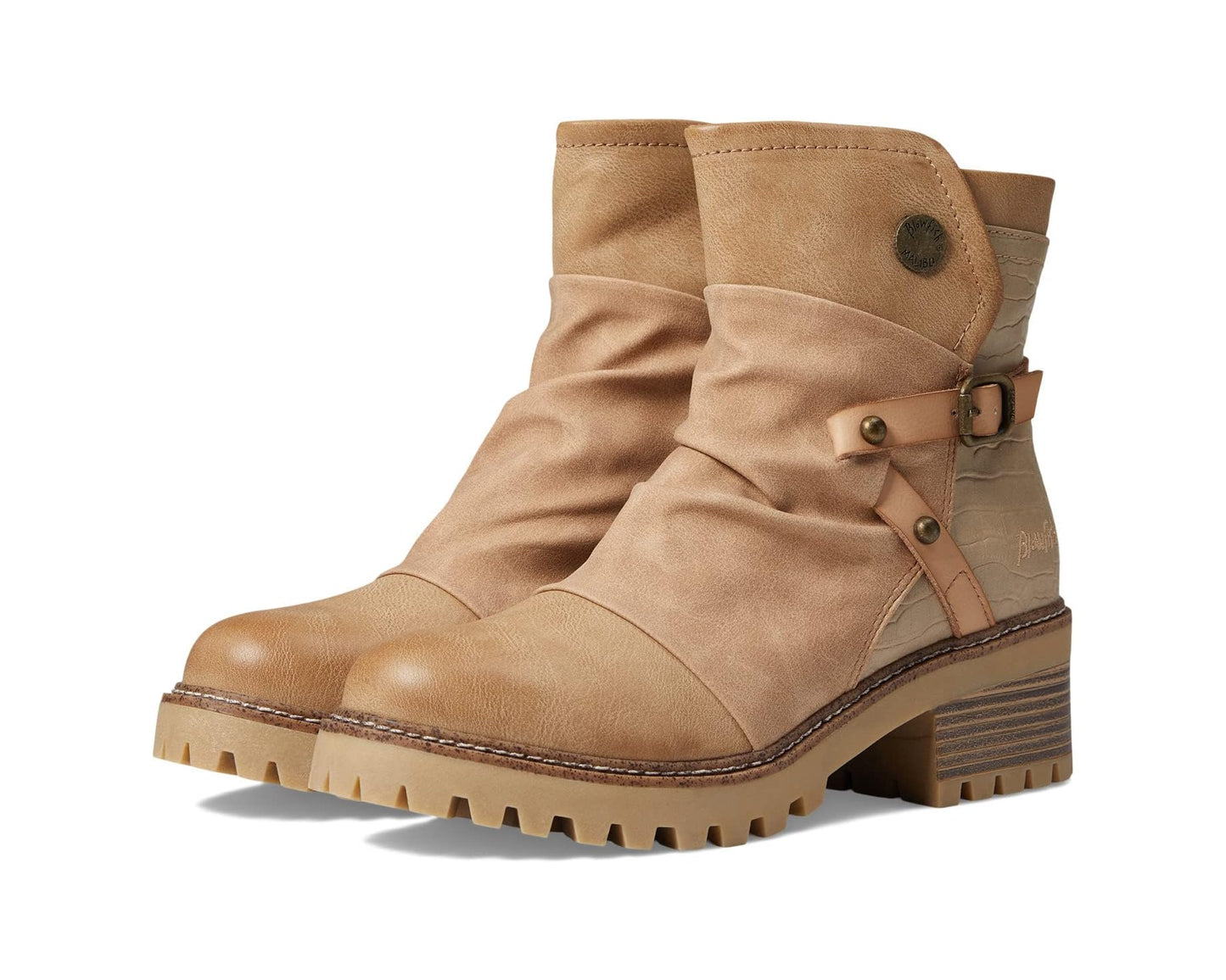 Blowfish Lynxi Strap & Buckle Detail Boot ~ Cashew