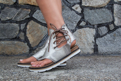 OTBT Locate Flat Sandal ~ Grey Silver