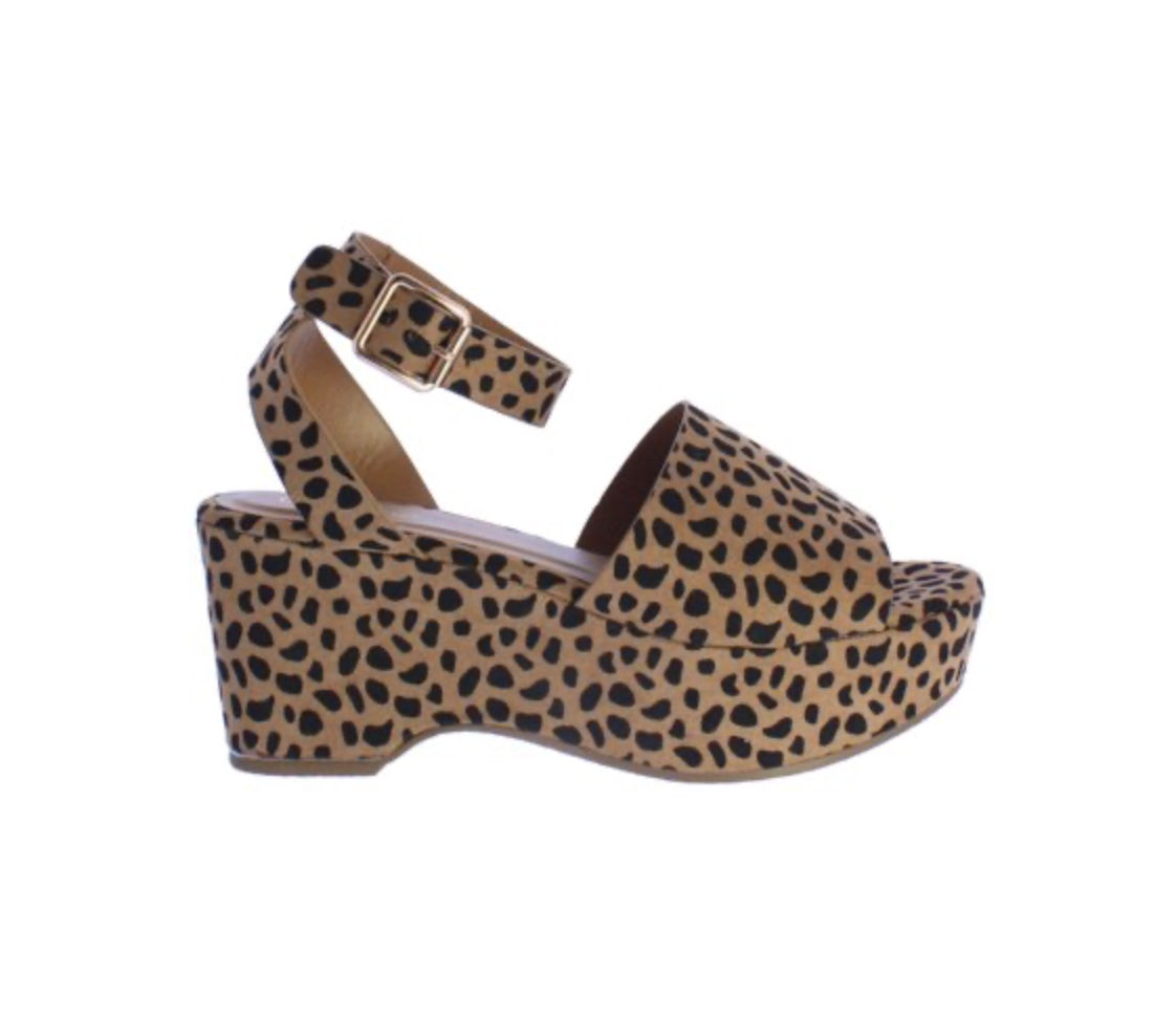 Jamine Ankle Strap Wedge ~ Cheetah