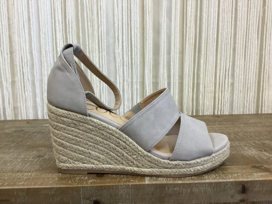 Bella Espadrille Wedge Sandal ~ Light Grey