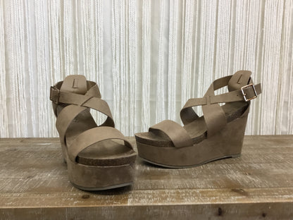 Presley Ankle  Strap Wedge ~ Taupe