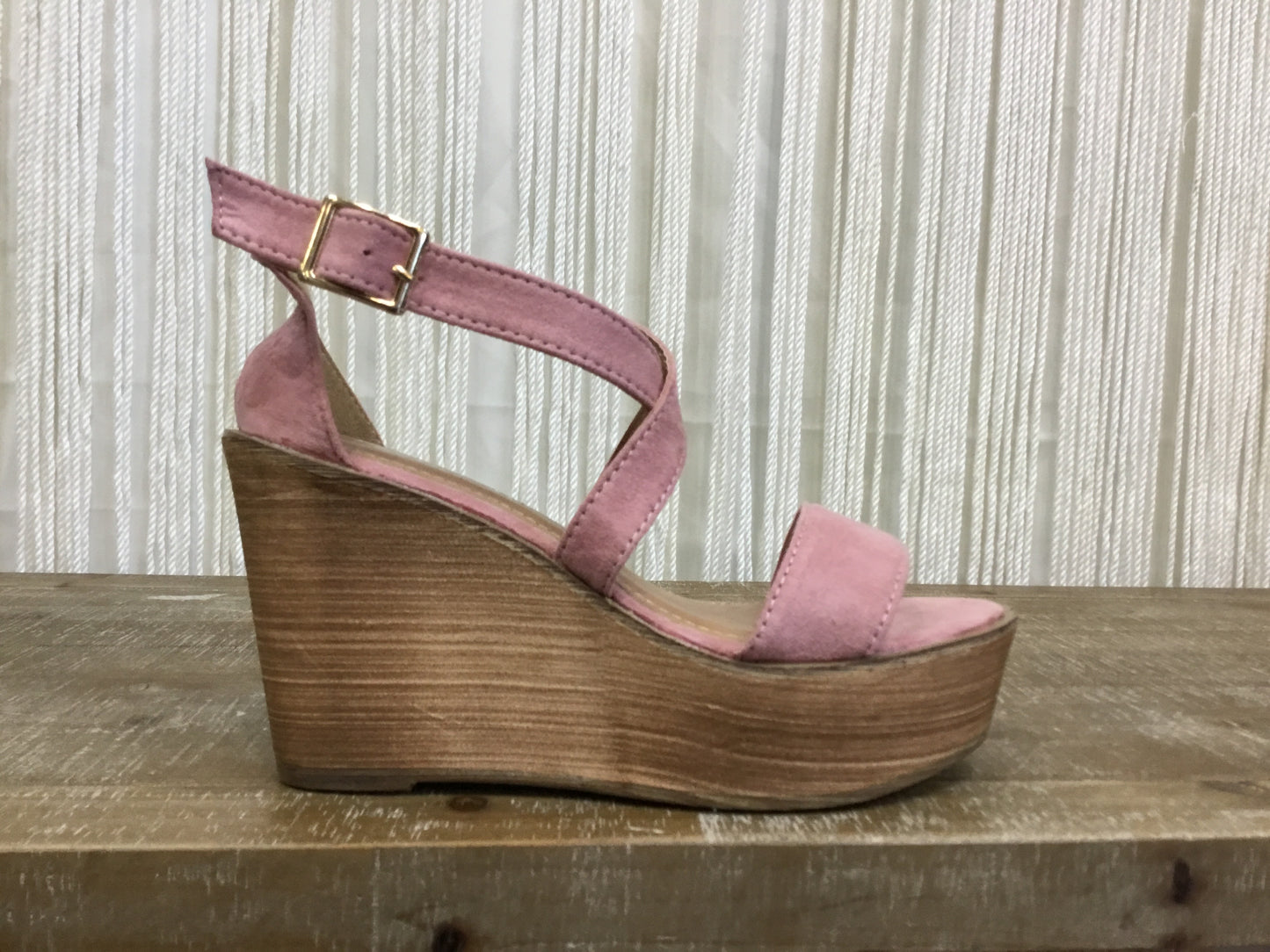 Katie Ankle Strap Wedge ~ Mauve