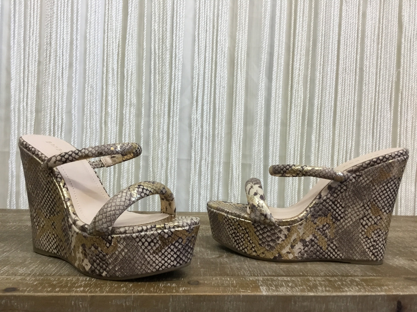 Dehilah Strapy Wedge ~ Gold Snakeskin