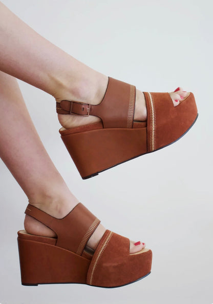 Naked Feet Mallow Wedge ~ Velvet Brown