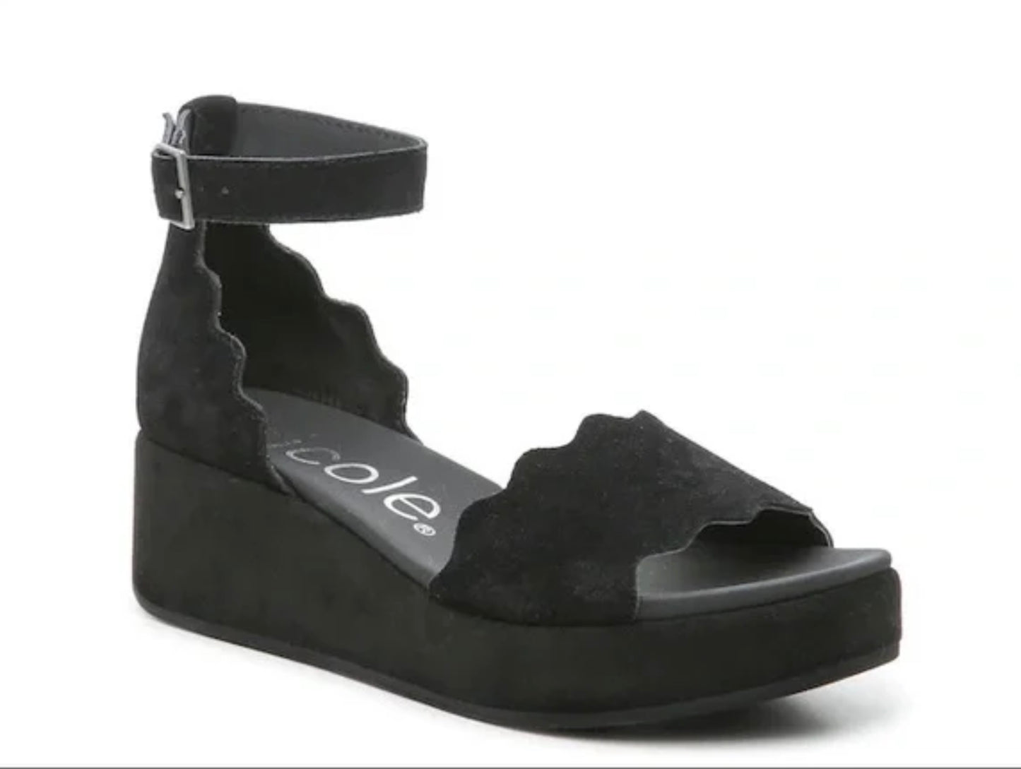 Nicole Kampa Wedge Sandal ~ Black