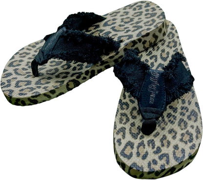 Gypsy Jazz Leopard Bottom Flip Flop ~ Black