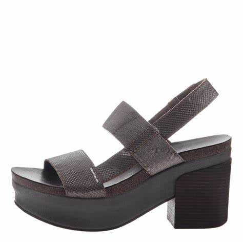 OTBT Indio Block Heel Slingback Sandal ~ Pewter