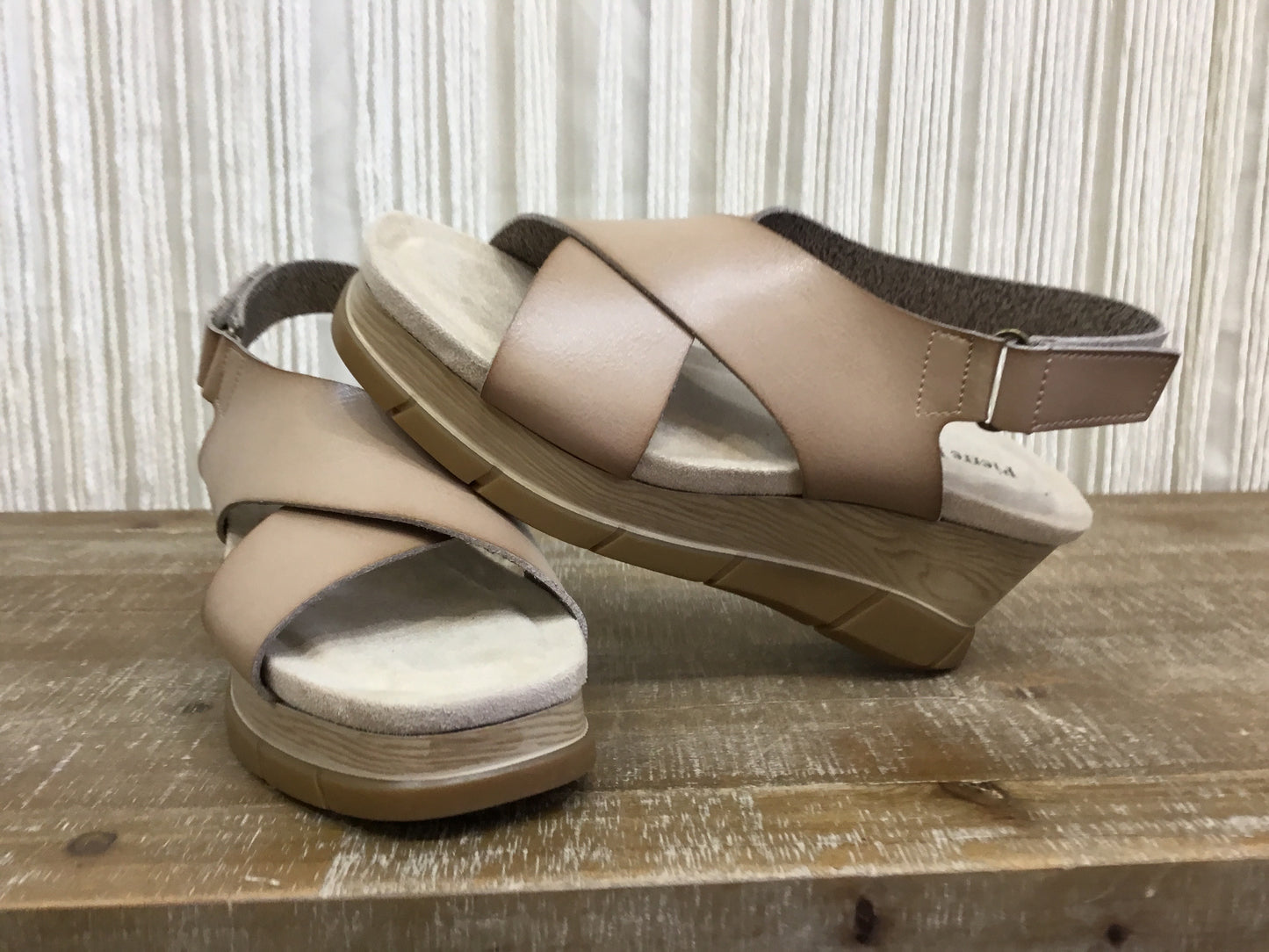 Essence Platform Wedge Sandal ~ Nude