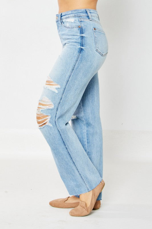 Rigid Magic 90’s Destroy Straight Leg Jeans ~  Denim