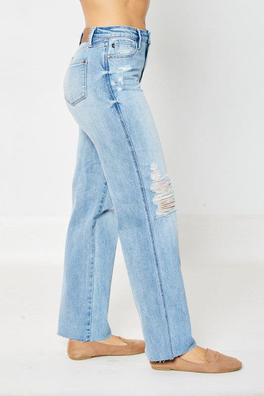 Rigid Magic 90’s Destroy Straight Leg Jeans ~  Denim