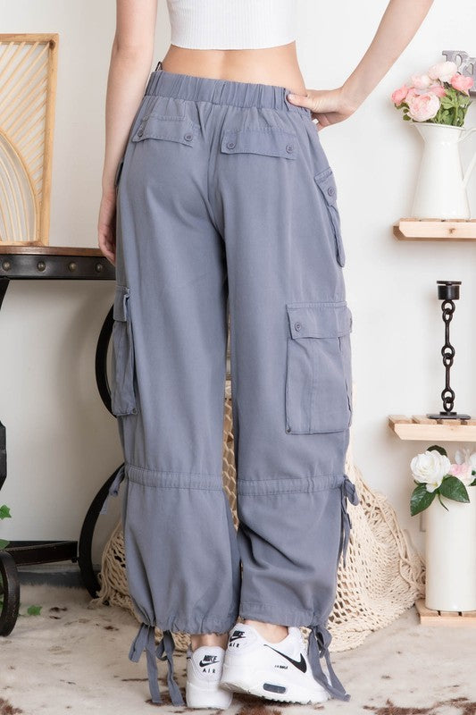 Oakley Cargo Pocket Paracute Drawstring Pants ~ Charcoal