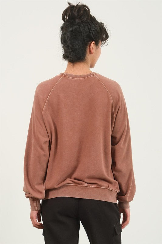 Lexie Crew Neck Pullover ~ Chestnut