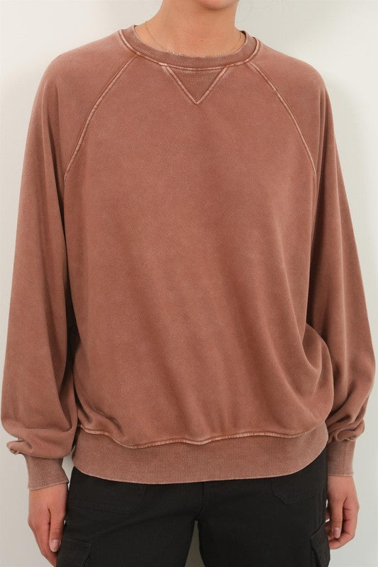 Lexie Crew Neck Pullover ~ Chestnut