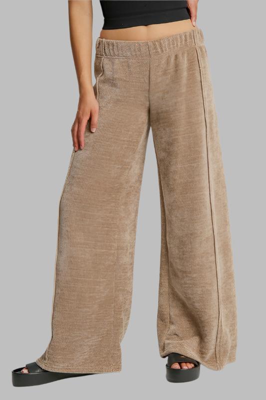 Savannah Luxeknit Wide Leg Pants ~ Mocha