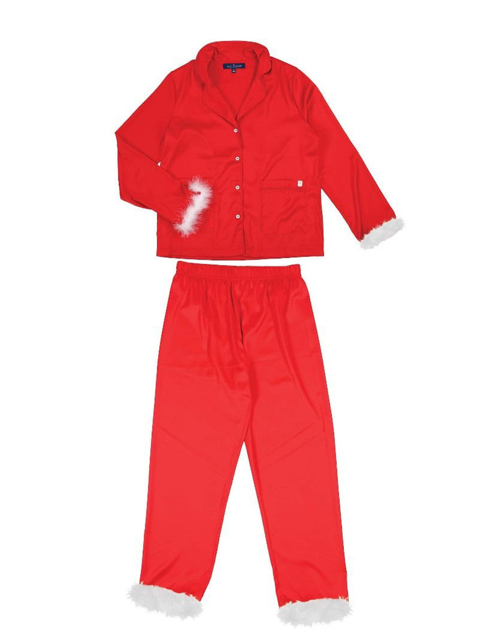 Simply Southern White Feather Trim Pajamas ~ Red