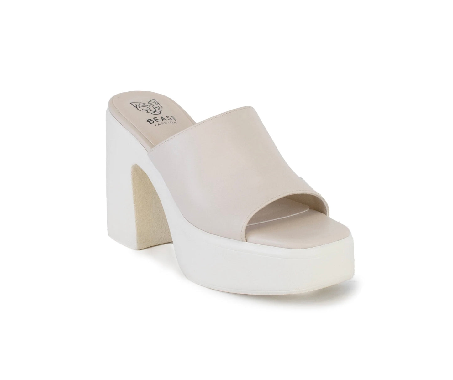 Anita Block Heel Slide Sandal ~ Off White