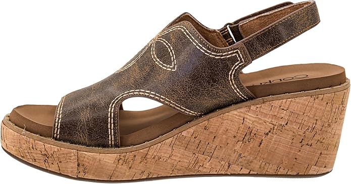 Corky's "Darlin" Western Stitching Wedge ~ Cognac