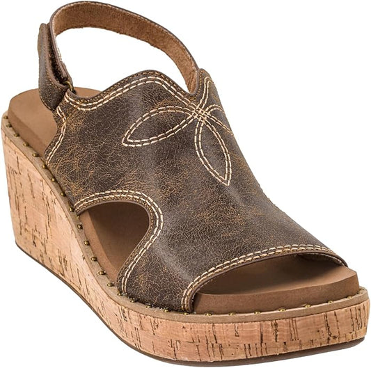 Corky's "Darlin" Western Stitching Wedge ~ Cognac