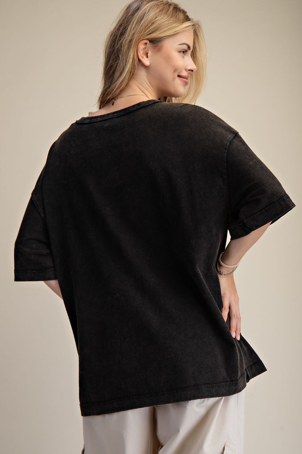 Playing Card Art Washed Top ~Black
