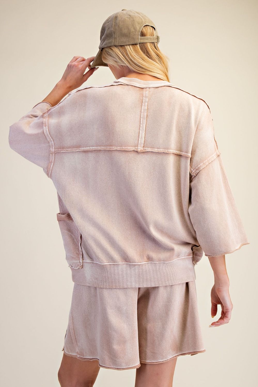 Tanya Mineral Wash Terry Knit Top ~ Cinnamon