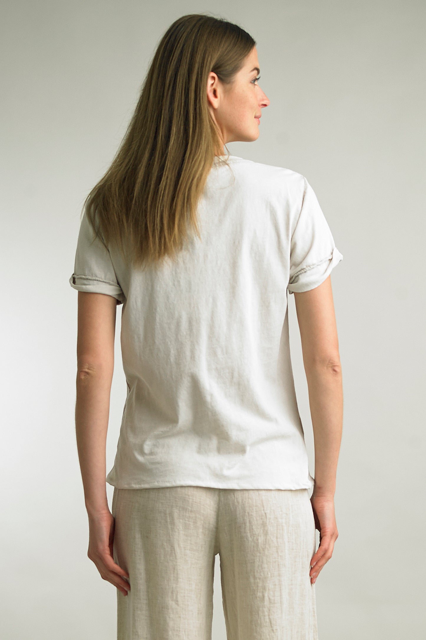 Savannah V Neck Tee ~ White