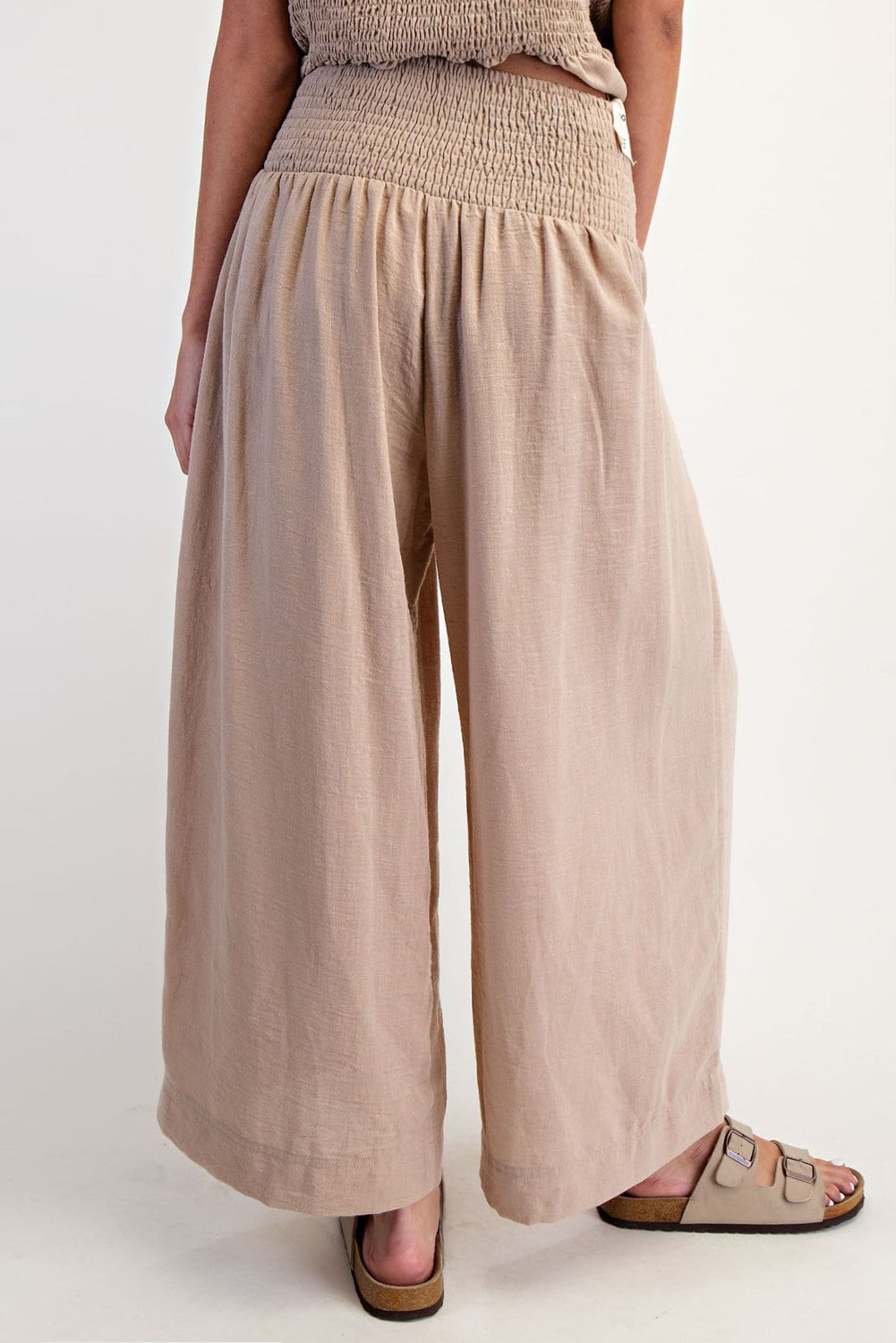 Brenlee Baggy Wide Leg Crop Pants ~ Taupe
