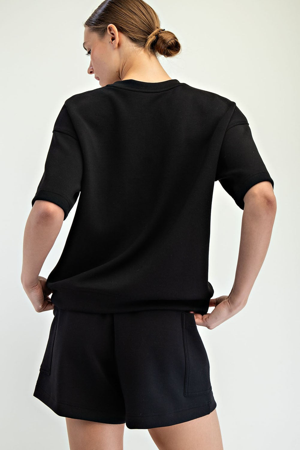 Millie Modal Scuba Top ~ Black
