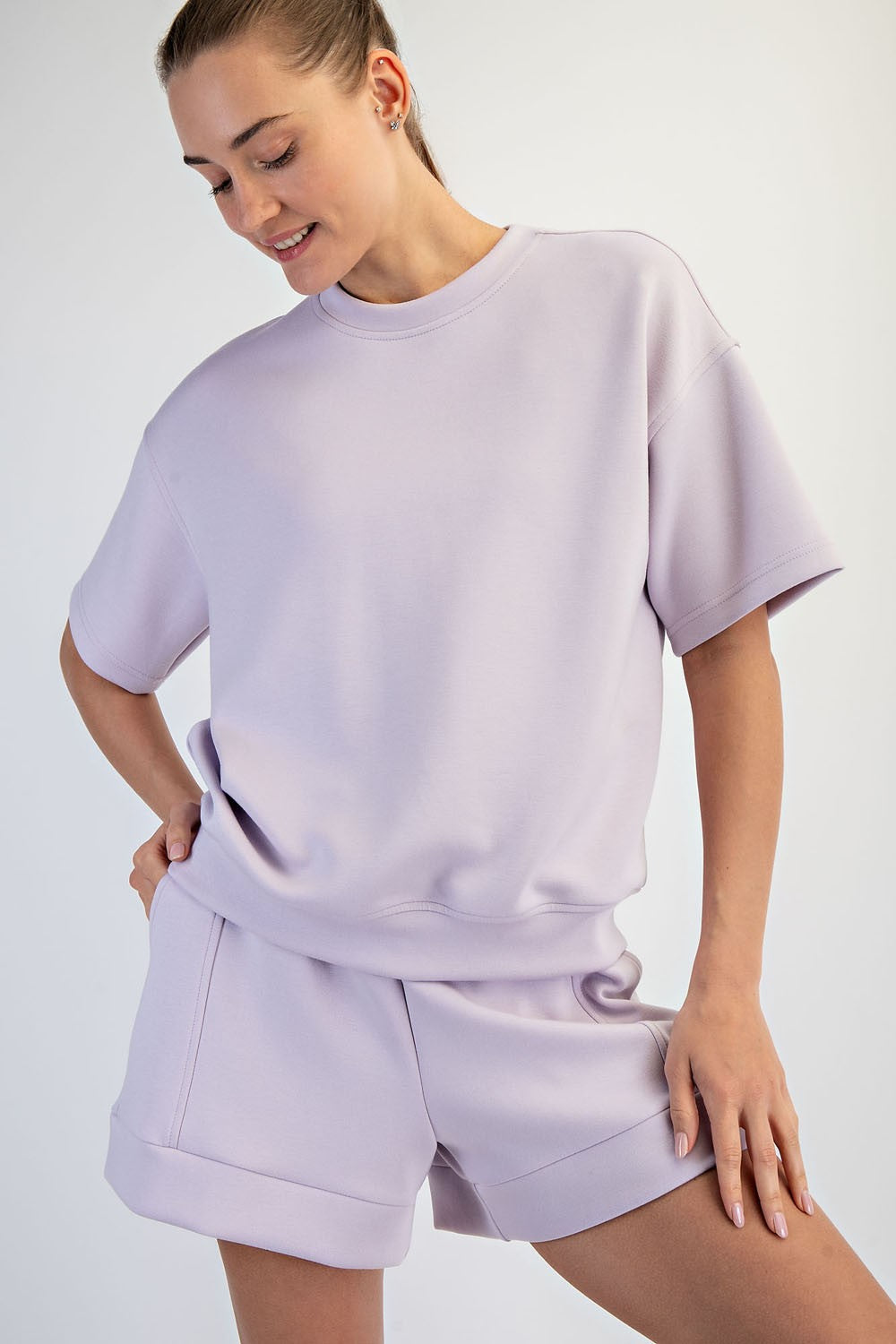 Millie Modal Scuba Top ~ Lavender