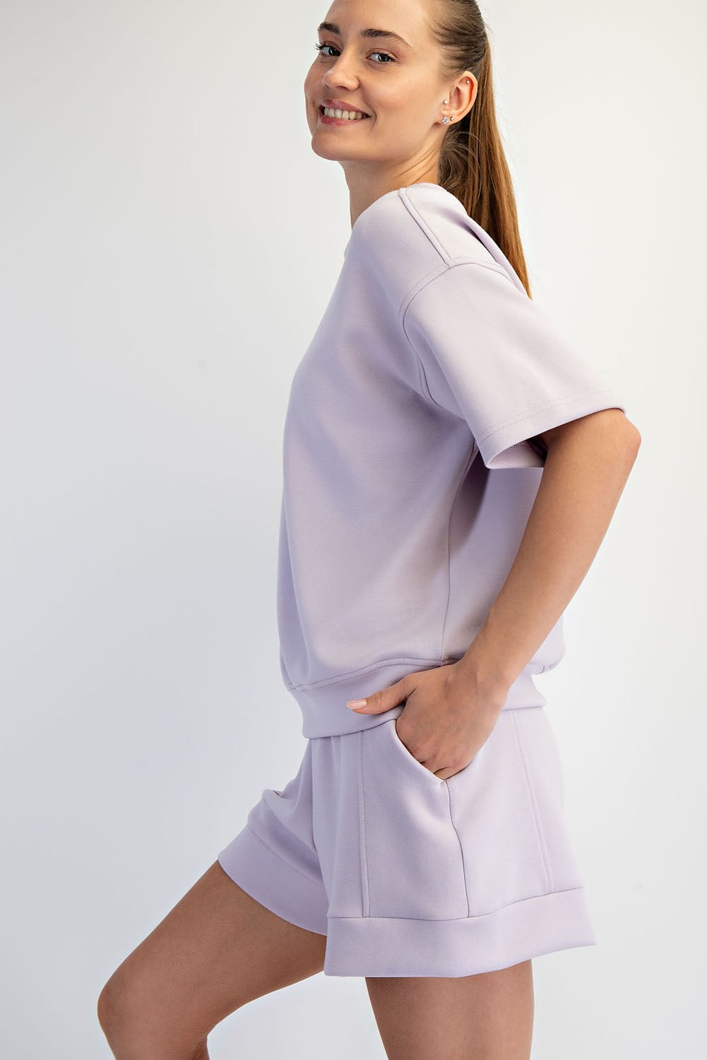 Millie Modal Scuba Top ~ Lavender