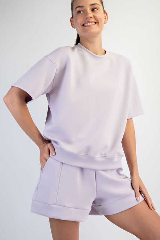 Millie Modal Scuba Top ~ Lavender