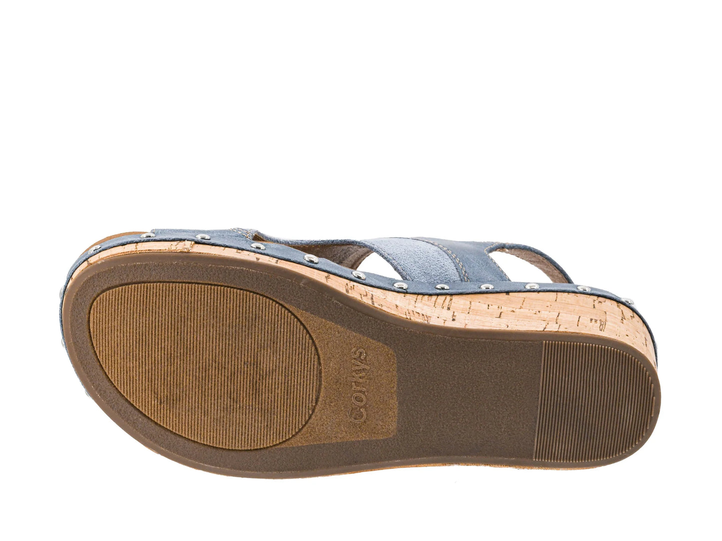Corky's "Hey Stranger" Two Tone Cork Wedge ~ Ocean