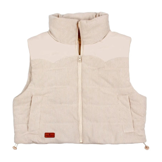 Simply Southern Cropped Corduroy Vest ~ Cream