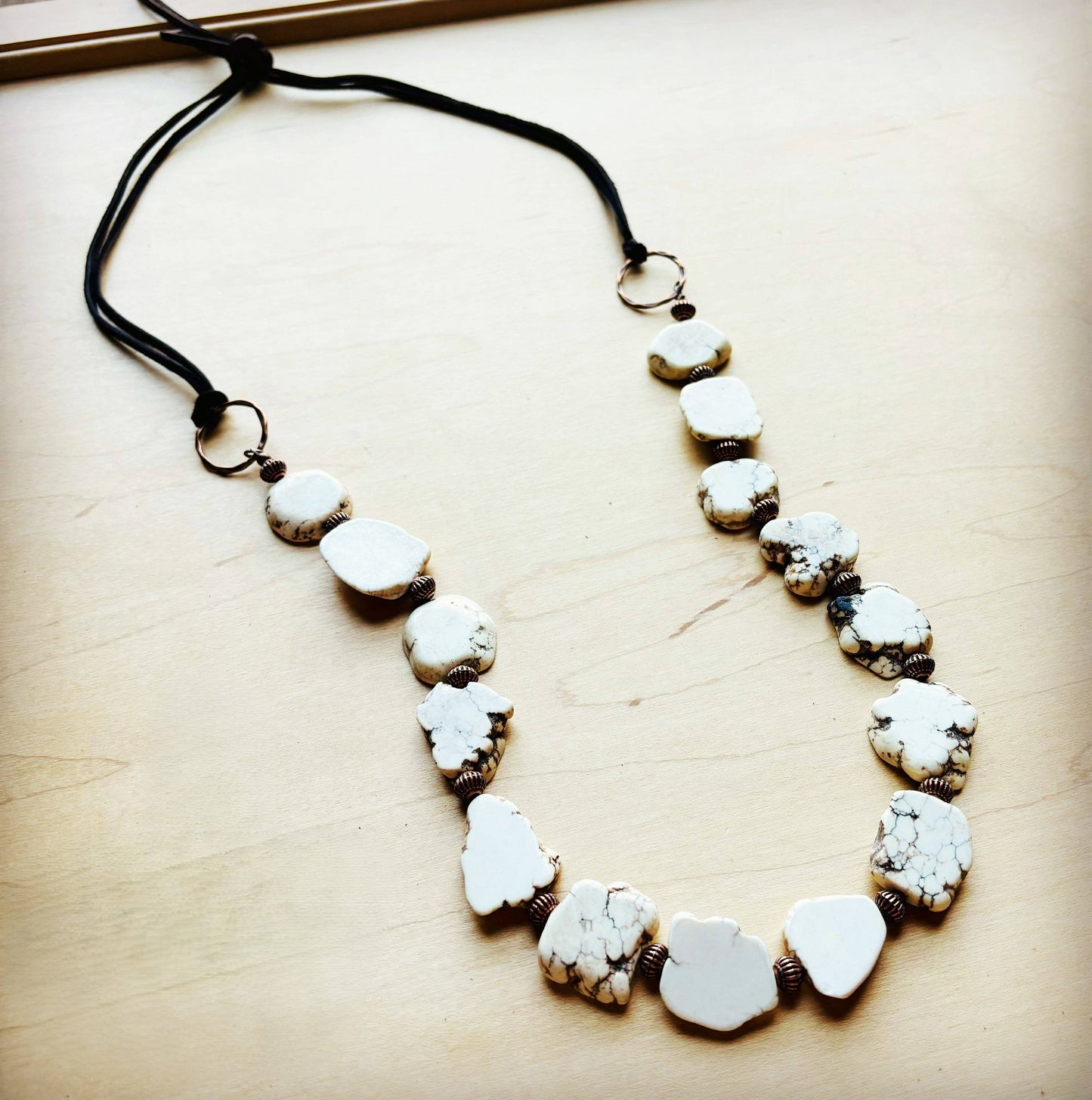 White Turquoise Slab Necklace