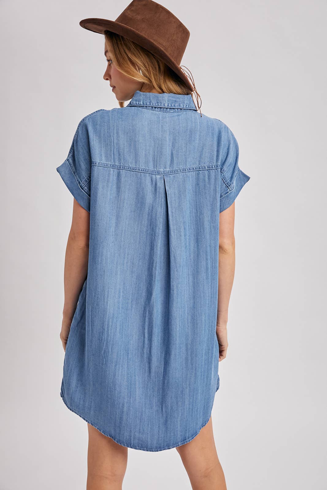 Everlee  Button Down Shirt Dress ~ Denim