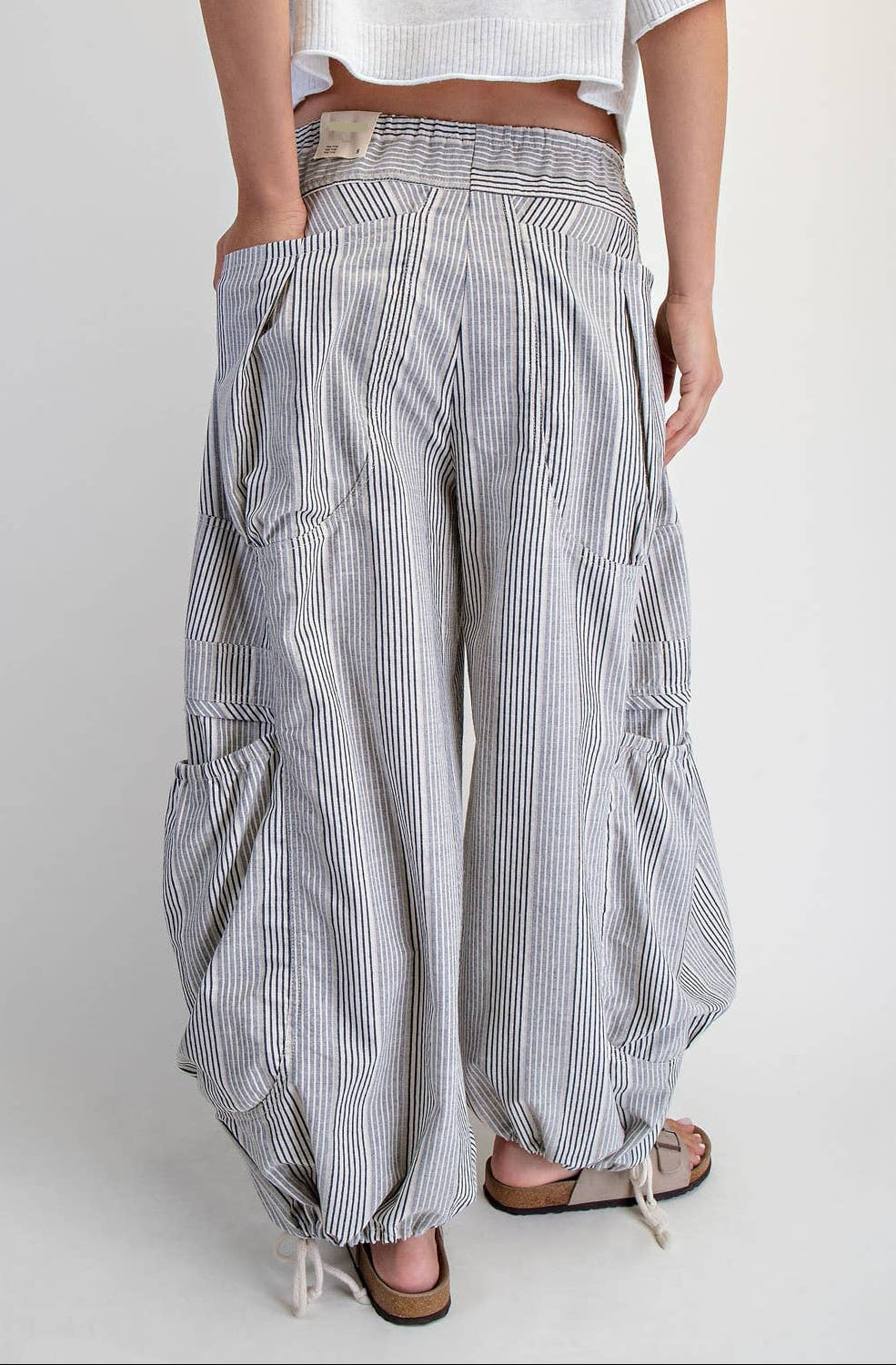 Lucia Low-Rise Parachute Pants ~ Natural/Denim