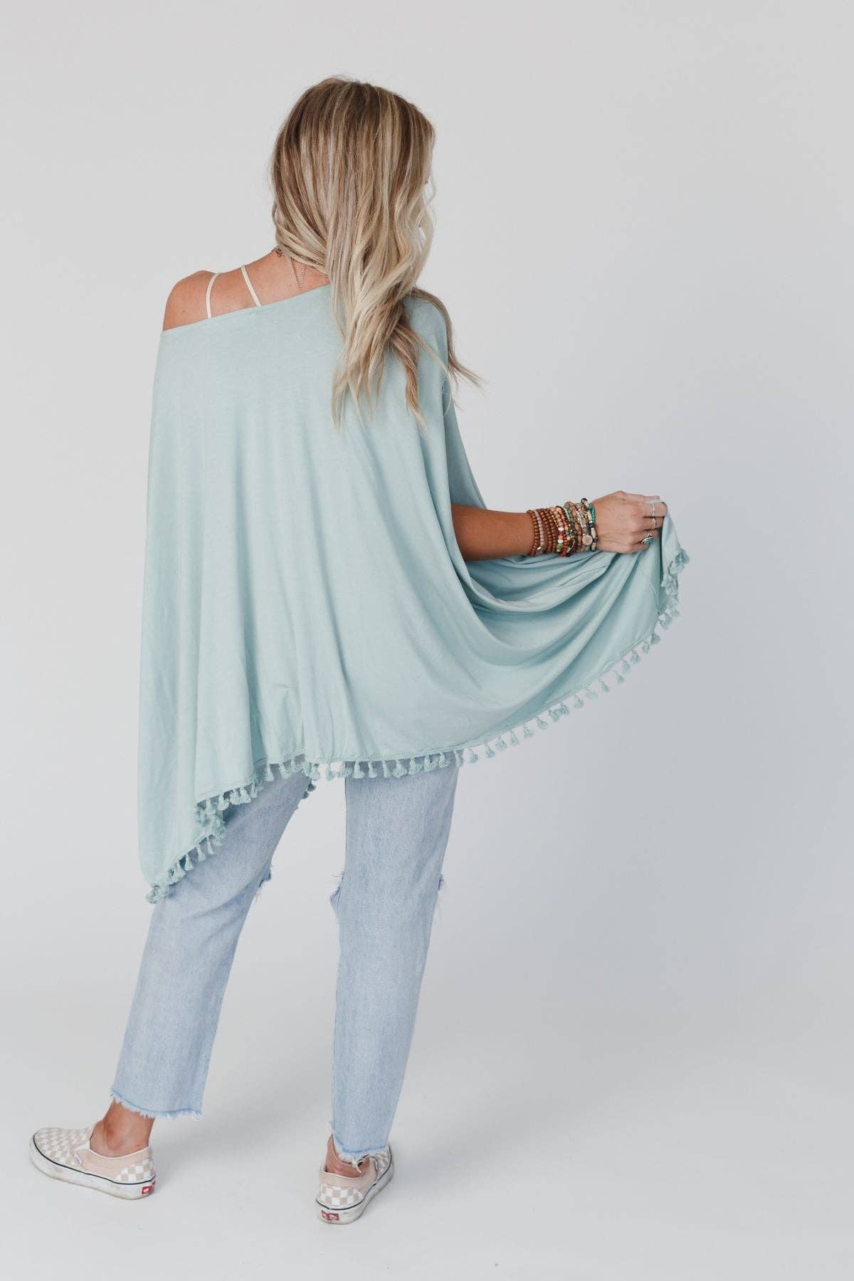 The Wren Tassel Tunic ~ Seafoam