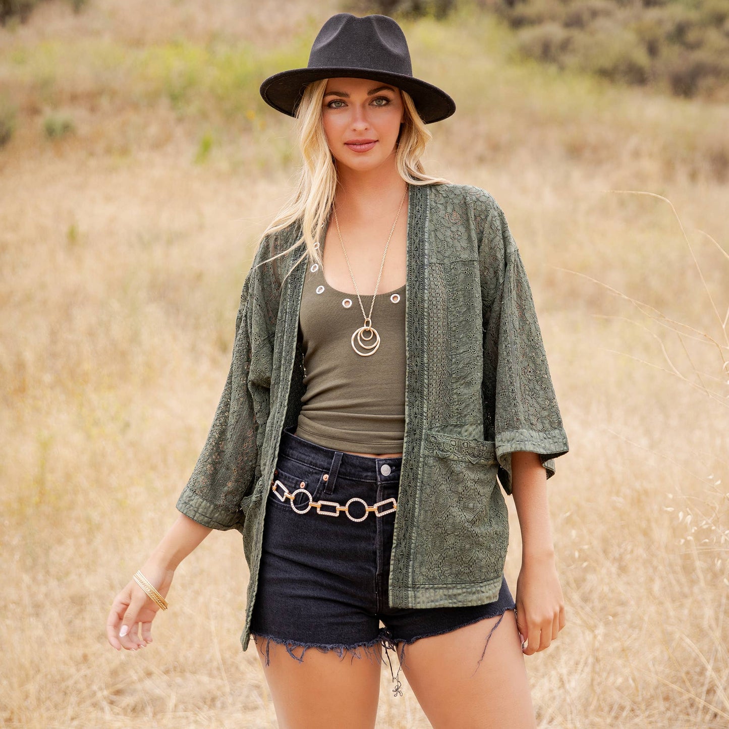 Bailey Boho Textured Mixed-Print Kimono