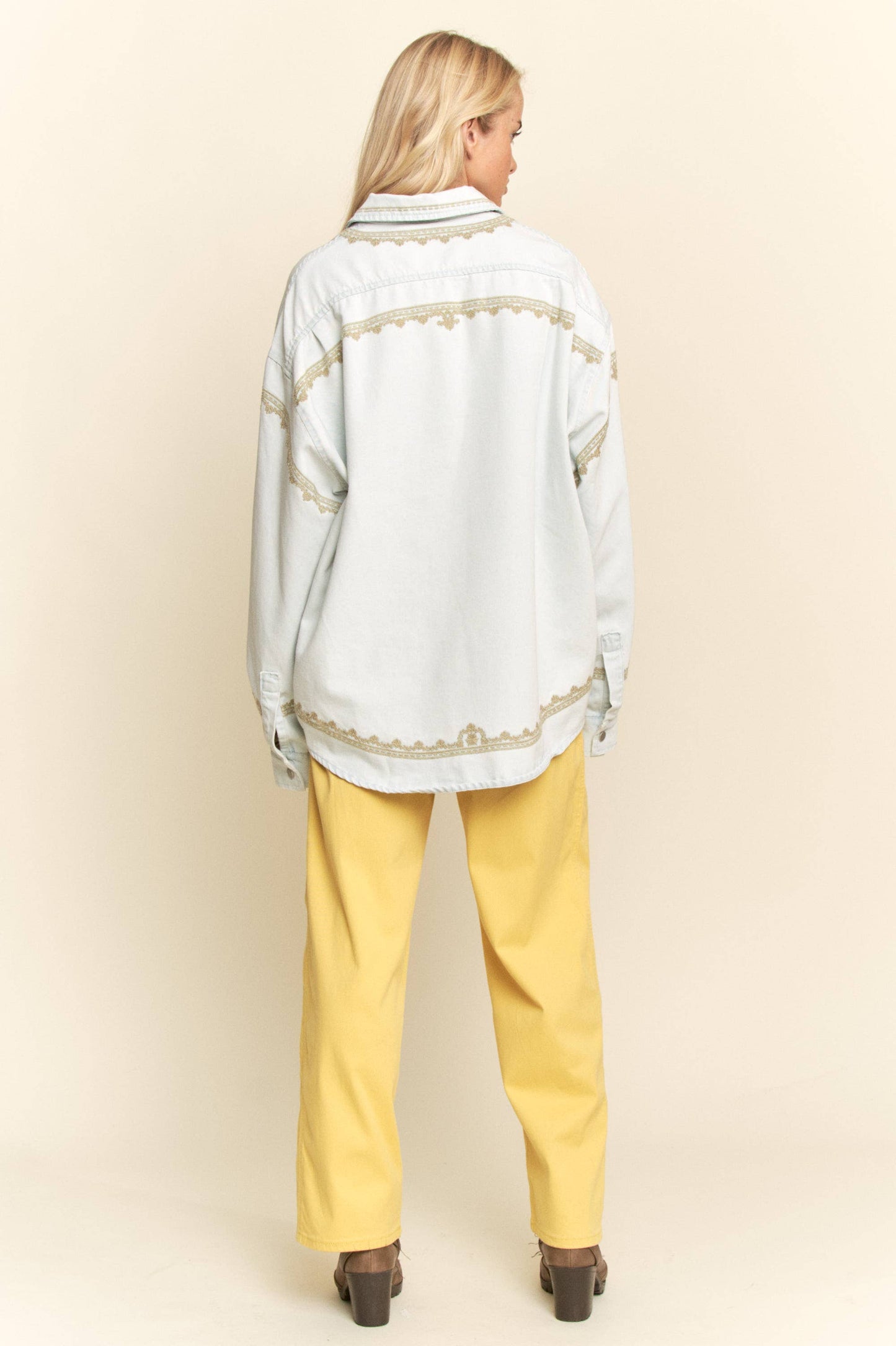 Laniey Soft Wash Denim Shirt Jacket ~ Light Wash