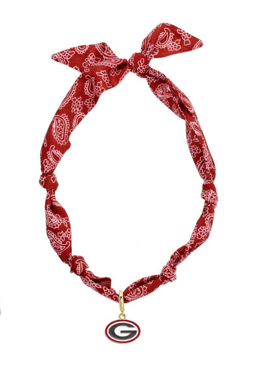 Georgia Bulldogs Logo Bandana Scarf Necklace