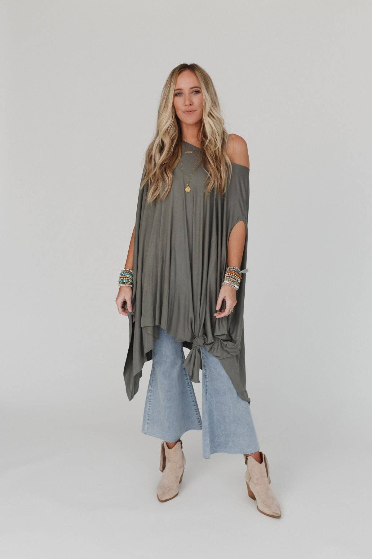 The Wren Tunic Top ~  Light Olive