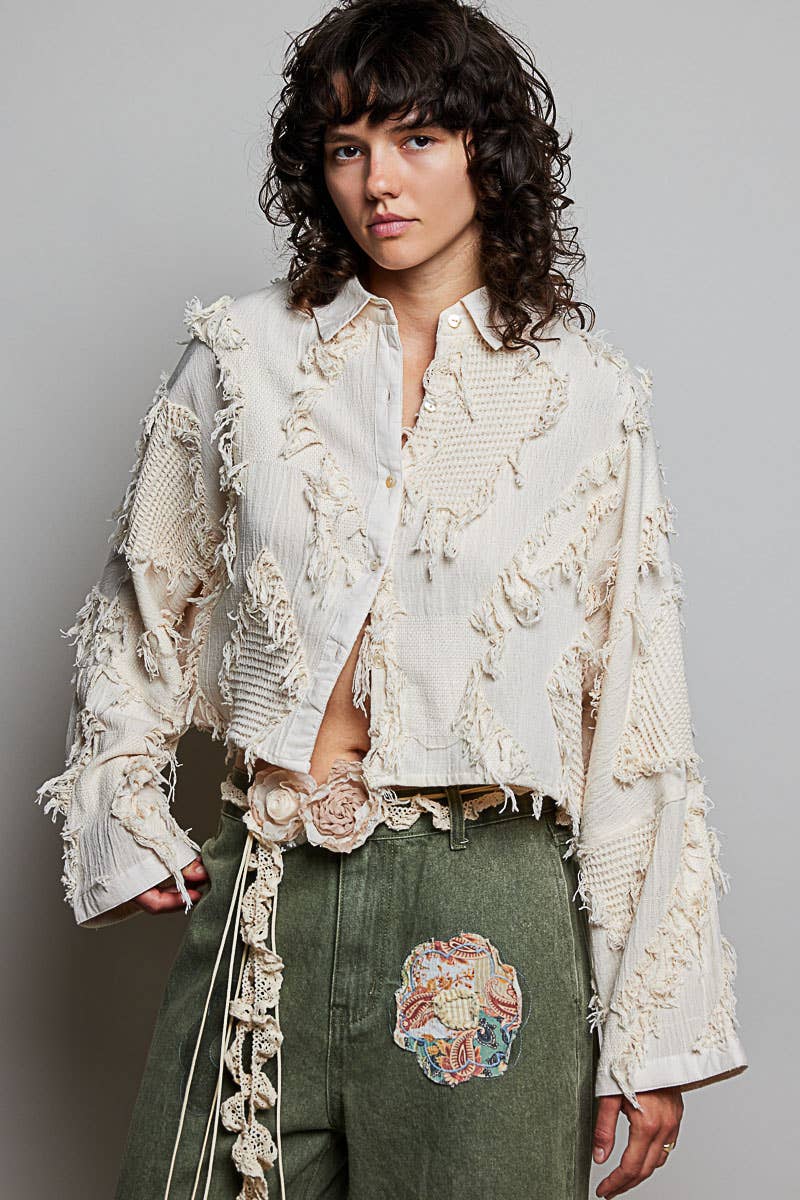 Handmade Crochet Flower Casual Layering Belt ~ Cream