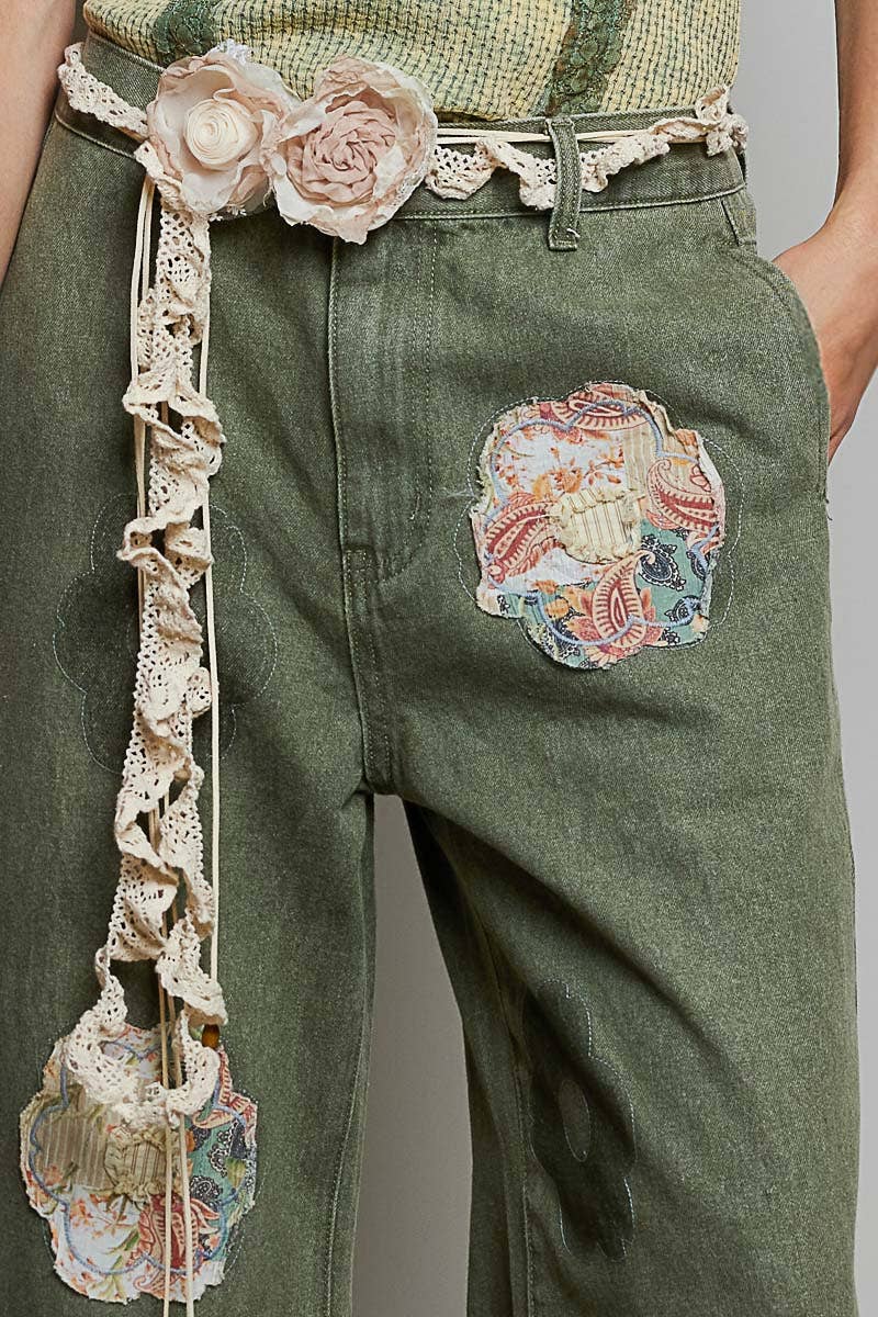 Handmade Crochet Flower Casual Layering Belt ~ Cream