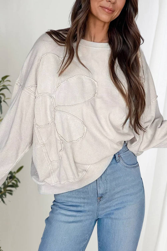 Fae Flower Patch Loose Fit Top ~ Cream
