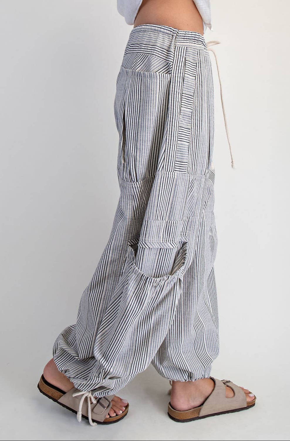Lucia Low-Rise Parachute Pants ~ Natural/Denim