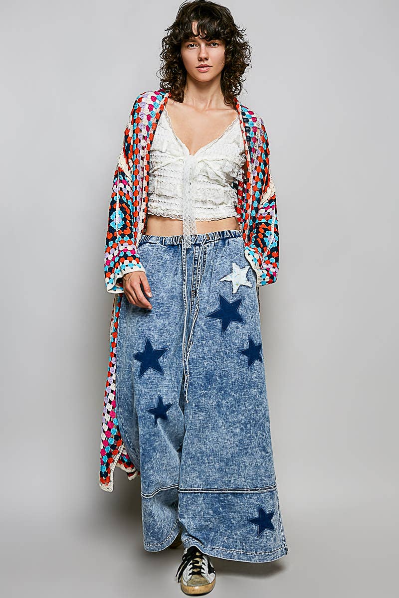 Carley Square Crochet Cardigan Duster ~ Multi