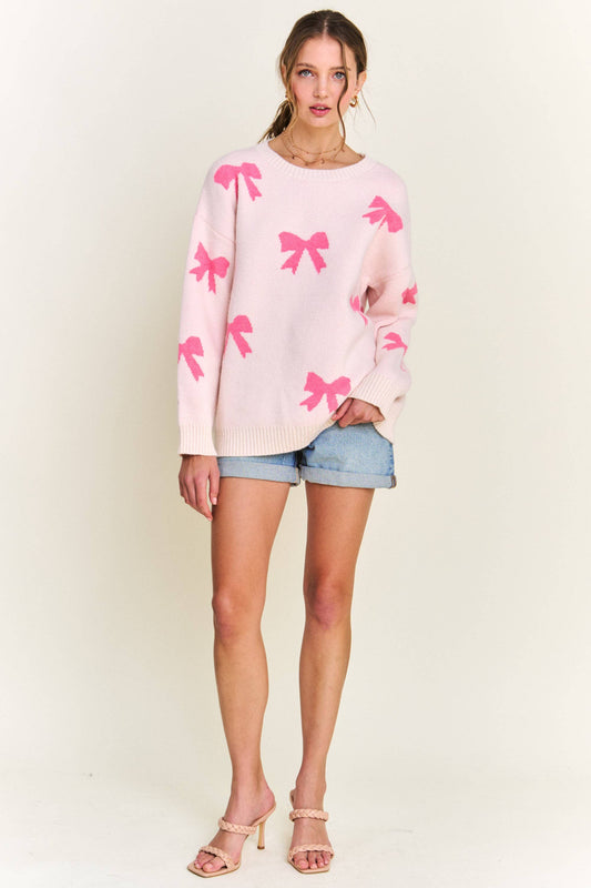 Barbie Pink Bow Detailed Sweater ~ Pink