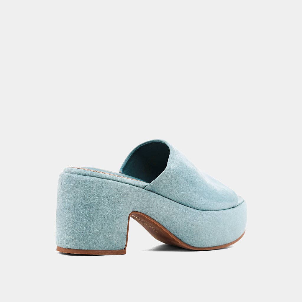 Gypsy Suede Heel Sandal ~ Aqua