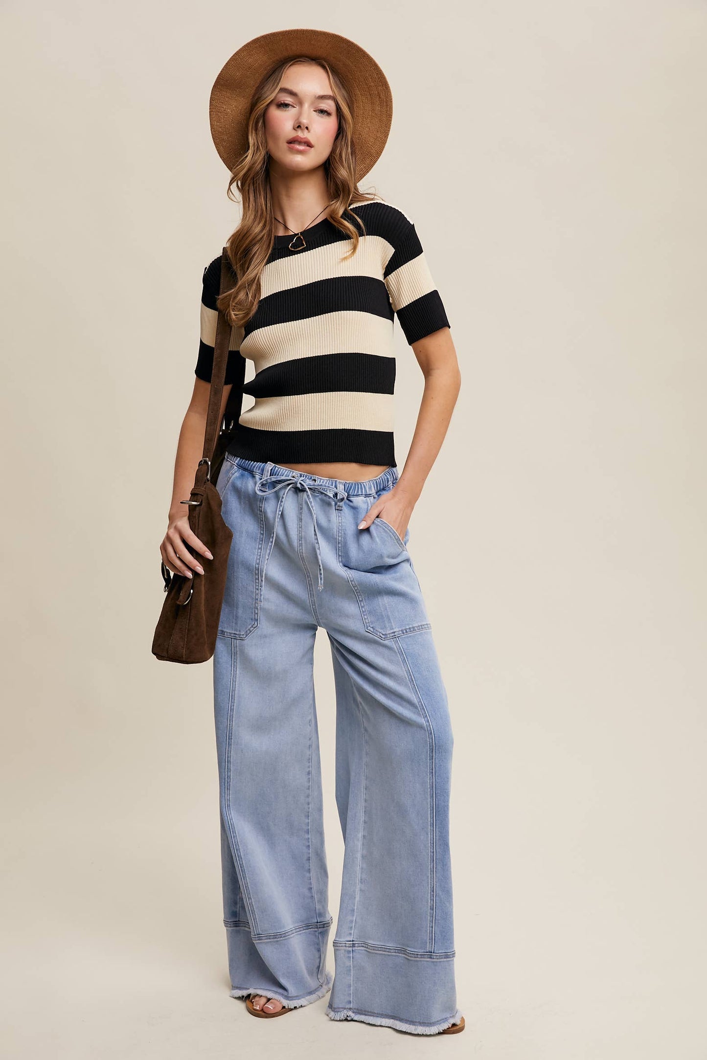 Ryleigh Relaxed Wide Leg Denim Pants ~ Cloud Wash