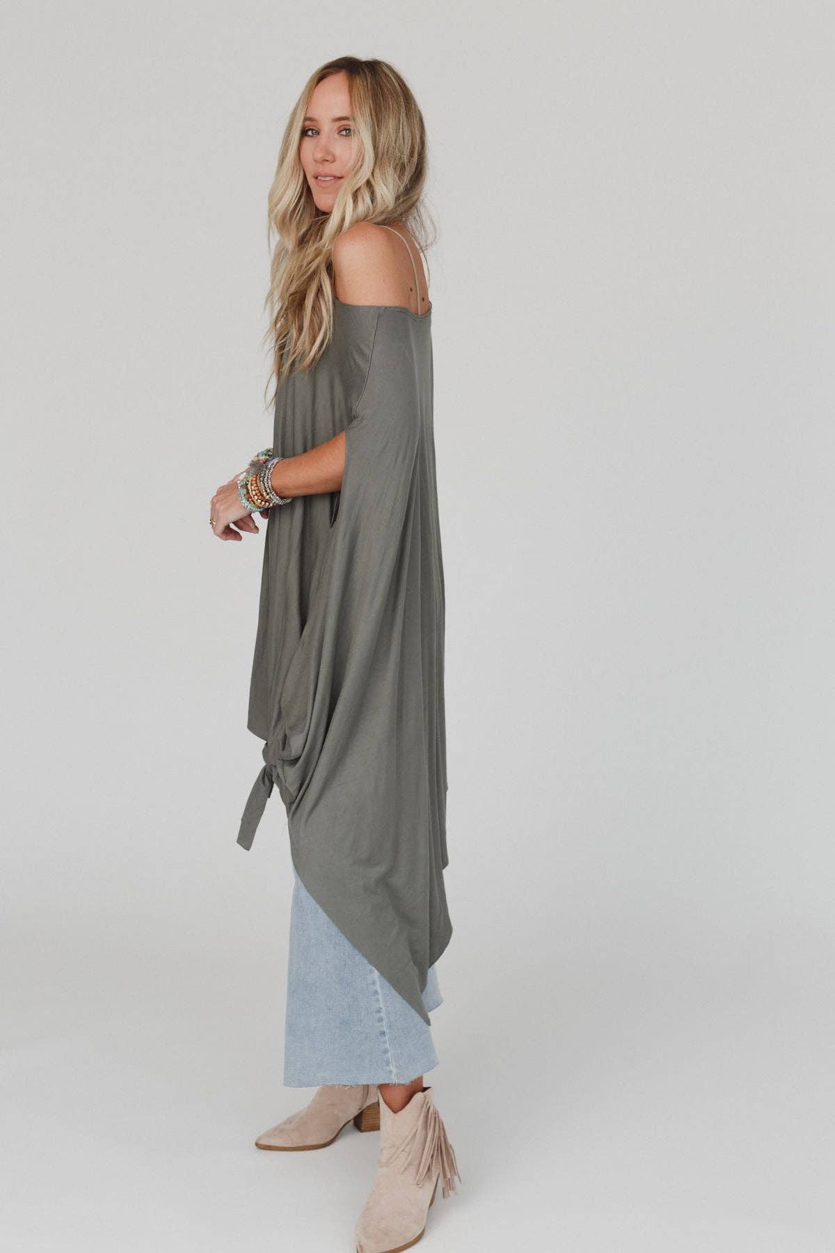 The Wren Tunic Top ~  Light Olive